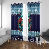 Cardiganshire Wales Christmas Window Curtain Cardigan Bay Dolphin Rugby Design - Wonder Print Shop