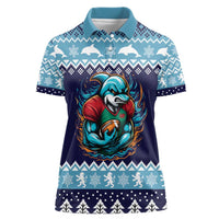 Cardiganshire Wales Christmas Women Polo Shirt Cardigan Bay Dolphin Rugby Design - Wonder Print Shop