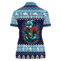 Cardiganshire Wales Christmas Women Polo Shirt Cardigan Bay Dolphin Rugby Design - Wonder Print Shop