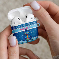 Personalized Trippy Catmas AirPods Case Cute Blue Derpy Cat and Owl Companion - Wonder Print Shop