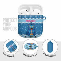 Personalized Trippy Catmas AirPods Case Cute Blue Derpy Cat and Owl Companion - Wonder Print Shop