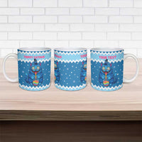 Personalized Trippy Catmas Ceramic Mug Cute Blue Derpy Cat and Owl Companion - Wonder Print Shop