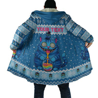 Personalized Trippy Catmas Cloak Cute Blue Derpy Cat and Owl Companion - Wonder Print Shop