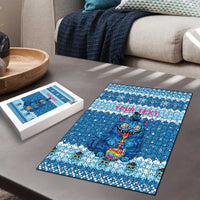 Personalized Trippy Catmas Puzzle Cute Blue Derpy Cat and Owl Companion - Wonder Print Shop