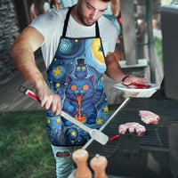 Trippy Cat and Owl Apron Starry Psychedelic Vibes - Wonder Print Shop