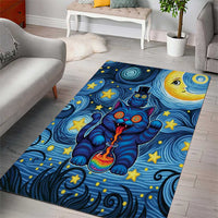 Trippy Cat and Owl Area Rug Starry Psychedelic Vibes - Wonder Print Shop