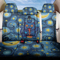 Trippy Cat and Owl Back Car Seat Cover Starry Psychedelic Vibes - Wonder Print Shop