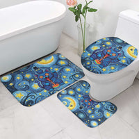 Trippy Cat and Owl Bathroom Set Starry Psychedelic Vibes - Wonder Print Shop
