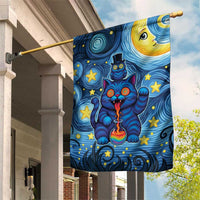 Trippy Cat and Owl Garden Flag Starry Psychedelic Vibes - Wonder Print Shop