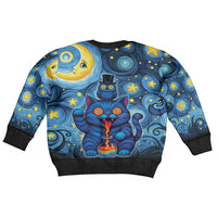 Trippy Cat and Owl Kid Ugly Christmas Sweater Starry Psychedelic Vibes - Wonder Print Shop