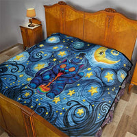 Trippy Cat and Owl Quilt Starry Psychedelic Vibes - Wonder Print Shop