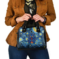 Trippy Cat and Owl Shoulder Handbag Starry Psychedelic Vibes - Wonder Print Shop