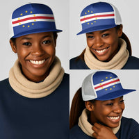 Cape Verde Mesh Trucker Cap National Flag Colors - Wonder Print Shop