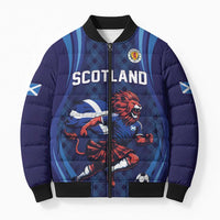 Custom World Football 2026 Scotland Bomber Puffer Jacket Lion Mascot Go Scottish