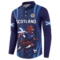 Custom World Football 2026 Scotland Button Sweatshirt Lion Mascot Go Scottish