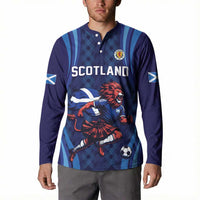 Custom World Football 2026 Scotland Button Sweatshirt Lion Mascot Go Scottish