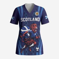 Custom World Football 2026 Scotland Scrub Top Lion Mascot Go Scottish