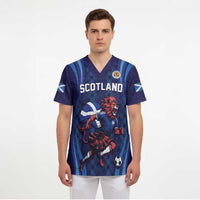 Custom World Football 2026 Scotland Scrub Top Lion Mascot Go Scottish