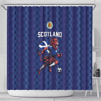 World Football 2026 Scotland Shower Curtain Lion Mascot Go Scottish