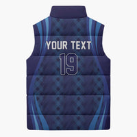 Custom World Football 2026 Scotland Sleeveless Puffer Jacket Lion Mascot Go Scottish