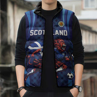 Custom World Football 2026 Scotland Sleeveless Puffer Jacket Lion Mascot Go Scottish