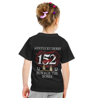 Kentucky Horse Racing 152nd Kid T Shirt Run for the Roses 2026 Black Edition