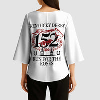 Kentucky Horse Racing 152nd Kimono Sleeve Blouse Run for the Roses 2026 White Edition