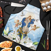 Italy Immaculate Conception Feast Day Apron Virgin Mary with Cross And Lily Flower - Wonder Print Shop