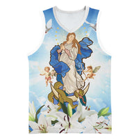 Italy Immaculate Conception Feast Day Basketball Jersey Virgin Mary with Cross And Lily Flower - Wonder Print Shop