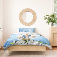 Italy Immaculate Conception Feast Day Bedding Set Virgin Mary with Cross And Lily Flower - Wonder Print Shop