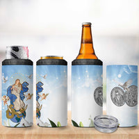 Italy Immaculate Conception Feast Day 4 in 1 Can Cooler Tumbler Virgin Mary with Cross And Lily Flower - Wonder Print Shop