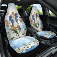 Italy Immaculate Conception Feast Day Car Seat Cover Virgin Mary with Cross And Lily Flower - Wonder Print Shop