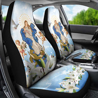 Italy Immaculate Conception Feast Day Car Seat Cover Virgin Mary with Cross And Lily Flower - Wonder Print Shop