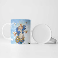 Italy Immaculate Conception Feast Day Ceramic Mug Virgin Mary with Cross And Lily Flower - Wonder Print Shop