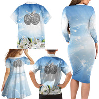Italy Immaculate Conception Feast Day Family Matching Long Sleeve Bodycon Dress and Hawaiian Shirt Virgin Mary with Cross And Lily Flower LT19