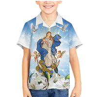 Italy Immaculate Conception Feast Day Family Matching Mermaid Dress and Hawaiian Shirt Virgin Mary with Cross And Lily Flower LT19