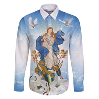 Italy Immaculate Conception Feast Day Family Matching Summer Maxi Dress and Hawaiian Shirt Virgin Mary with Cross And Lily Flower LT19