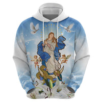 Italy Immaculate Conception Feast Day Hoodie Virgin Mary with Cross And Lily Flower LT19
