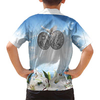 Italy Immaculate Conception Feast Day Kid Hawaiian Shirt Virgin Mary with Cross And Lily Flower LT19