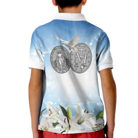Italy Immaculate Conception Feast Day Kid Polo Shirt Virgin Mary with Cross And Lily Flower LT19