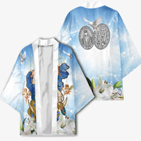 Italy Immaculate Conception Feast Day Kimono Virgin Mary with Cross And Lily Flower - Wonder Print Shop