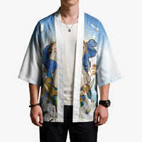 Italy Immaculate Conception Feast Day Kimono Virgin Mary with Cross And Lily Flower - Wonder Print Shop