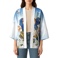 Italy Immaculate Conception Feast Day Kimono Virgin Mary with Cross And Lily Flower - Wonder Print Shop