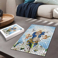 Italy Immaculate Conception Feast Day Puzzle Virgin Mary with Cross And Lily Flower - Wonder Print Shop