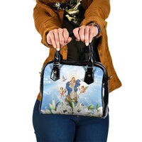 Italy Immaculate Conception Feast Day Shoulder Handbag Virgin Mary with Cross And Lily Flower - Wonder Print Shop