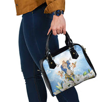 Italy Immaculate Conception Feast Day Shoulder Handbag Virgin Mary with Cross And Lily Flower - Wonder Print Shop
