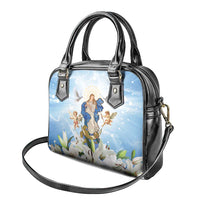 Italy Immaculate Conception Feast Day Shoulder Handbag Virgin Mary with Cross And Lily Flower - Wonder Print Shop