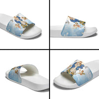 Italy Immaculate Conception Feast Day Slide Sandals Virgin Mary with Cross And Lily Flower - Wonder Print Shop
