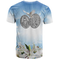 Italy Immaculate Conception Feast Day T Shirt Virgin Mary with Cross And Lily Flower LT19