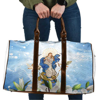 Italy Immaculate Conception Feast Day Travel Bag Virgin Mary with Cross And Lily Flower - Wonder Print Shop